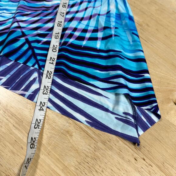 Miraclesuit NWT Palm Reader Peephole Tankini Top Blue Size 12 Bra Top Adjustable - Picture 10 of 10